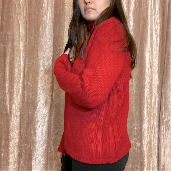 St. John’s Bay Red Turtleneck W/ Snowflake - Picture 2 of 6